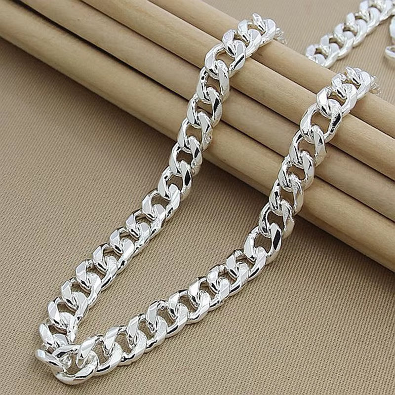 925 Silver Jewelry Sets for Women Men Sideway Necklaces Bracelets Jewelry Gifts